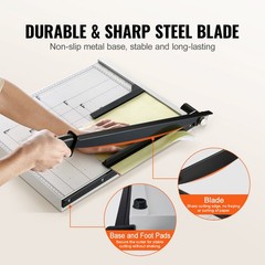 VEVOR Paper Cutter Guillotine Trimmer 18″ 20 Sheets Cutting Capacity Metal Base