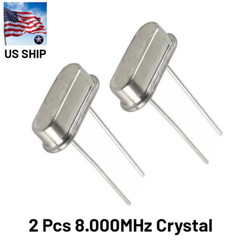 2 Pieces | 8.000 MHz | HC-49S | Crystal Oscillator Arduino Raspberry | US SHIP