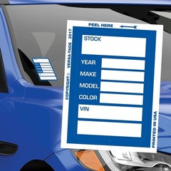 Car Dealer Stock Stickers Improved Design 100 Blue Inventory Window Stickers …