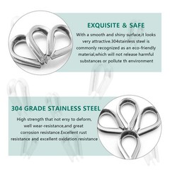 PHITUODA M6 Stainless Steel Thimble for 1/4″ Wire Rope Cable