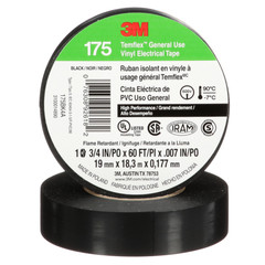 3M Temflex Vinyl Electrical Tape [7 mil] (175): 3/4 in. x 60 ft. (Black)