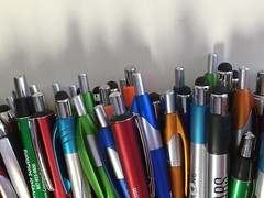 100 Lot Misprint Ink Pens with Soft Tip Stylus for Touch Screen, Assorted Barrel