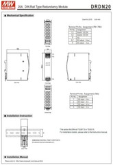 MeanWell New DRDN20-24 20A 24V DIN Rail Type Redundancy Module