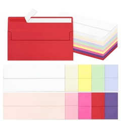 Colorful #10 Business Envelopes 4-1/8 x 9-1/2 inch (200 Pcs), Multicolored