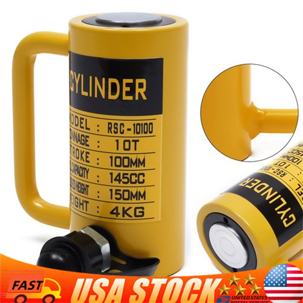 10 Ton Hydraulic Cylinder Jack Single Acting 4″ Stroke Solid Hydraulic Ram Jack