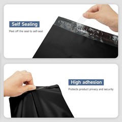 Eco-Friendly 100 Pack of 10″x13″ Black Poly Mailers – Self-Sealing Shipping Bags