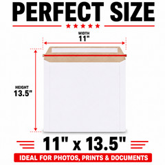 11×13.5 Rigid Photo Mailers Self Seal Stay Flat Cardboard Envelopes
