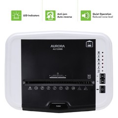 Aurora AU120MB 120-Sheet Micro-Cut Paper Shredder/30 Minutes (White/Black)