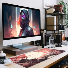 Japanese Large Gaming Mouse Pad with Stitched 31.5L x 15.8W inches, Sunset