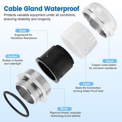2 Pcs 1″ NPT NickelPlated Copper Waterproof Cable Gland, IP68 Waterproof Adju…