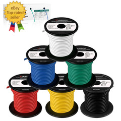 16 Gauge Wire – 600FT, 100FT Spool, 6 Colors, Copper Clad Aluminium, Low Voltage