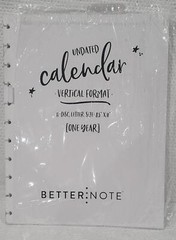 BetterNote Vertical Undated Calendar Refill Pages for Discbound Notebooks