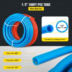 VEVOR Pex Pipe 2 Rolls 1/2 inch 100 feet Plumbing Water Supply Tubing Tube