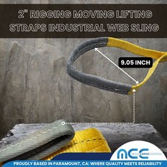 10 Pack Heavy Duty 2-Ply 2″ x 6ft Polyester Web Sling Lifting Strap WLL 6200 lbs