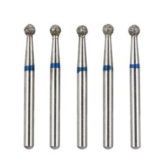 5pc Dental Diamond Burs Round Taper Endo Abraives Drill Friction Grip High Speed