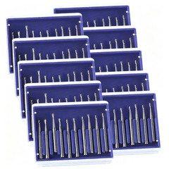 10x Dental Clinic High Speed FG Burs Tungsten Carbide Cutting Steel Drill 100Pcs