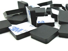 3/4″ Sq x 3/16″ Tall Rubber Feet for Electronics Repair & Restore, 3M Backing