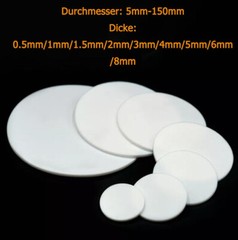 Dia 5mm-150mm PTFE Solid Disc Round Pads Gasket Thick 0.5/1/1.5/2/3/4/5/6/8mm