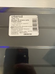 Universal 08100 Recycled Plastic Side Load Desk Tray – Letter, Black 2(2/PK) New