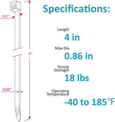 Zip Ties 4 Inch, Small Zip Ties with 18 Lb Tensile Strength, Black, 1000 Pack, b