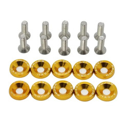 10pcs M6 Aluminum Fender Washer & Bolt Set for Bumper Engine License Plate – NEW