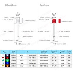 100pcs 2x3x4 2x5x7 5x4x6 mm Rectangle Square Oval Clear Diffused Color LED Diode
