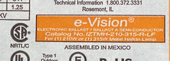 ADVANCE IZTMH-210-315-R-LF e-Vision Electronic Metal Halide Ballast (210W/315W)
