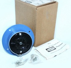 Hubbell Locking Electrical Plug Blue/Silver/Black 60amp 600 v 4-pole 5-wire.