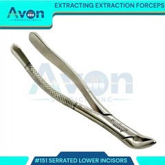 DENTAL TOOTH EXTRACTING FORCEPS #151 WITH SERRATED JAW DENTAL INSTRUMENT GERMAN