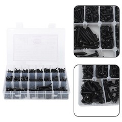 550Pcs 304 Stainless Steel Black Wood Screws, Phillips Pan Head Assortment Kit