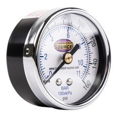 0-160 PSI Air Pressure Gauge 1/4″ NPT Center Back Mount CBM 2″ Face 2 Pack