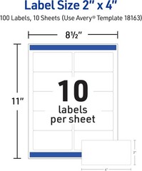 Avery Printable Shipping Labels with Sure Feed – 2″ x 4″ Customizable Stickers