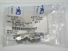 2- DK-LOK Stainless Steel Male Connectors, 1/4″ Tube x #10-32 SAE, DMCS-4-0.5-S