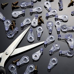 Blulu 50 Pack Glass Retainer Clips 25 mm x 4 mm, Transparent With Gold Screw