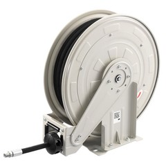Uimoso Retractable Grease Hose Reel 1/4 in x50 ft with Spring-Driven Auto Rewind
