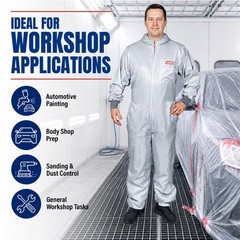 LAUCO Reusable Paint Spray Coverall with Hood, Anti-Static Silicone-Free