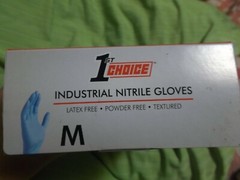 New Box of 100 Blue Nitrile Powder/Latex Free Safety Gloves-Sz Medium-US Seller