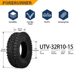 32x10R15 UTV Tires, All Terrain 10PR UTV