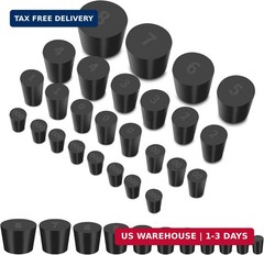 Aleric 26 Pack Solid Rubber Stoppers – 11 Assorted Sizes Stopper Plugs, 000# – 8