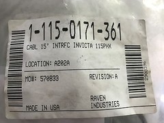115-0171-361 Raven 15′ Interface Cable Invicta 115 PHX