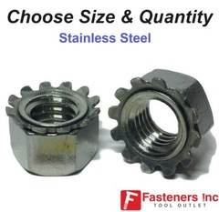 Kep Hex Star Lock Nuts Stainless Steel 304 (Choose Size & Quantity) Fine/Coarse