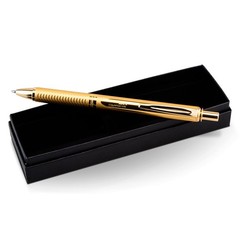 Pentel EnerGel Alloy Retractable Gel Pen, Gold 1 Count (Pack of 1),