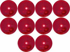 2x Amber Red Class A 2″ Round Reflector Center Mounting Hole Trailers Mail Box