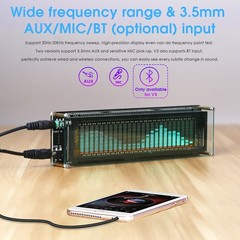 Bluetooth 5.0 Audio Spectrum MIC Pickup VFD Sound Level Meter Display w/ AGC