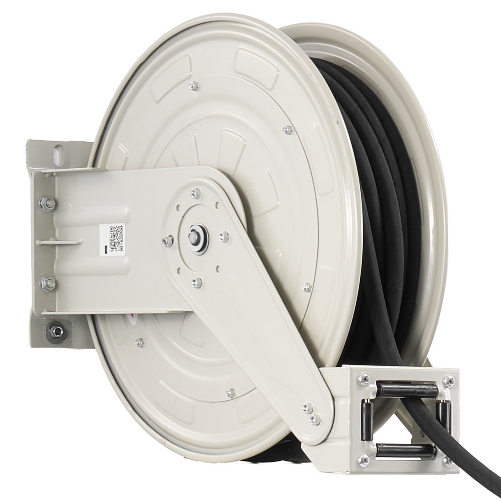 Uimoso Retractable Grease Hose Reel 1/4 in x50 ft with Spring-Driven Auto Rewind