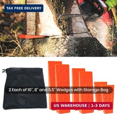 6 Pack Tree Felling Wedges with Spikes for Safe Tree Cutting – 2 Each of 10″, 8″