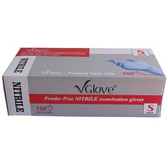 *1-Box* VGlove Nitrile Powder Free 100 Gloves White Small EN455S