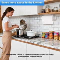Paper Towel Holder Under Cabinet, Stainless Steel, Adhesive or Screw Mount, F…
