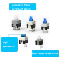 Tact Tactile Push Button Switches 5.8*5.8mm PCB Latching Momentary Lock 3 6 Pin