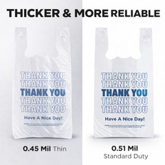 1/6 Large 0.51 Mil Thank You Bags 22×6.5×11.5 White Grocery Shopping Bulk